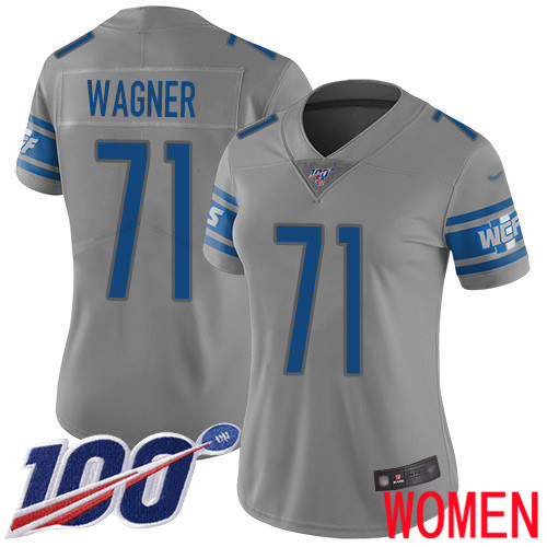 Detroit Lions Limited Gray Women Ricky Wagner Jersey NFL Football #71 100th Season Inverted Legend